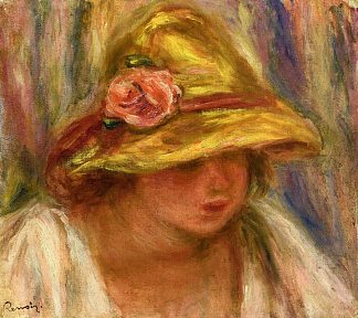 《戴黄帽子的女人 Study of a Woman in a Yellow Hat，皮耶尔·奥古斯特·雷诺阿
