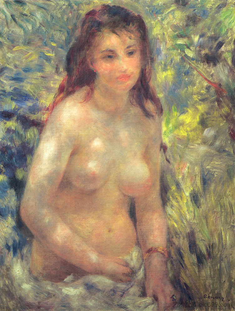 研究躯干阳光效应 Study Torso Sunlight Effect (c.1876)，皮耶尔·奥古斯特·雷诺阿