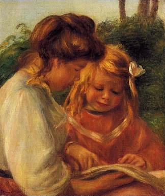The Alphabet (Jean and Gabrielle) The Alphabet (Jean and Gabrielle) (c.1897)，皮耶尔·奥古斯特·雷诺阿