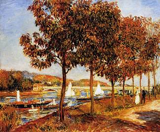 秋天的阿让特伊大桥 The Bridge at Argenteuil in Autumn (1882)，皮耶尔·奥古斯特·雷诺阿