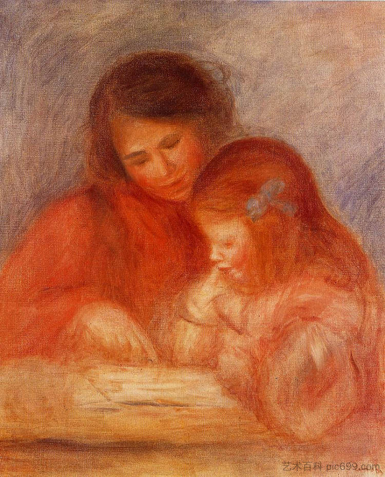 这一课 The Lesson (c.1900),皮耶尔·奥古斯特·雷诺阿