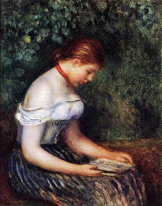 《读者》(坐着的年轻女子) The Reader (Seated Young Woman) (1887)，皮耶尔·奥古斯特·雷诺阿