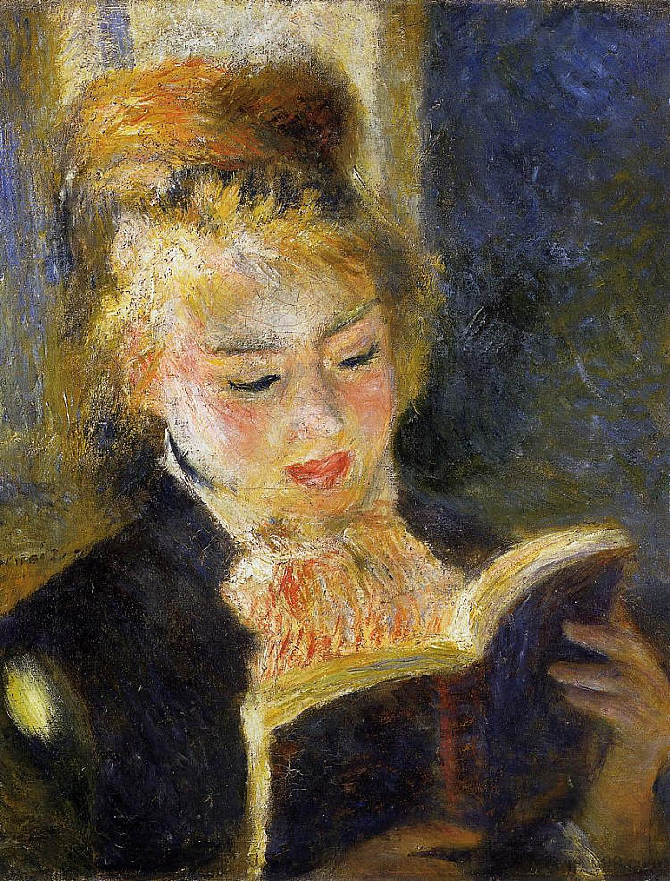 读者（读书的年轻女子） The Reader (Young Woman Reading a Book) (c.1875 - 1876)，皮耶尔·奥古斯特·雷诺阿