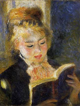 读者（读书的年轻女子） The Reader (Young Woman Reading a Book) (c.1875 – 1876)，皮耶尔·奥古斯特·雷诺阿