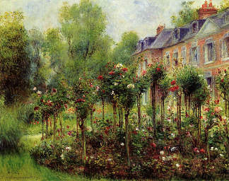 沃格蒙特玫瑰园 The Rose Garden at Wargemont (1879)，皮耶尔·奥古斯特·雷诺阿