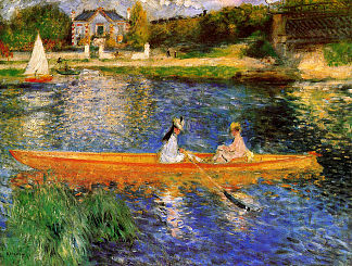 阿涅尔的塞纳河（小艇） The Seine at Asnieres (The Skiff) (1879)，皮耶尔·奥古斯特·雷诺阿