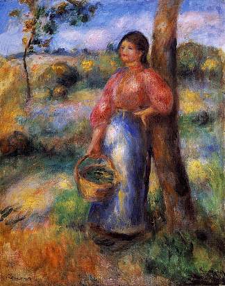 的牧羊女 The Shepherdess (c.1902)，皮耶尔·奥古斯特·雷诺阿