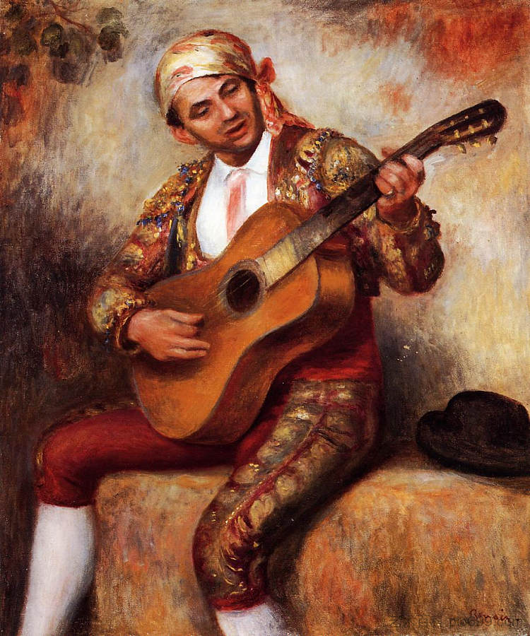 西班牙吉他手 The Spanish Guitarist (1897)，皮耶尔·奥古斯特·雷诺阿