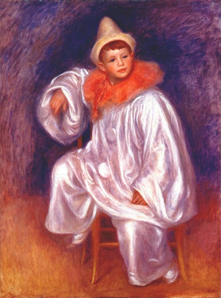 白色的皮埃罗(让·雷诺阿) The white pierrot (Jean Renoir) (1901 - 1902)，皮耶尔·奥古斯特·雷诺阿