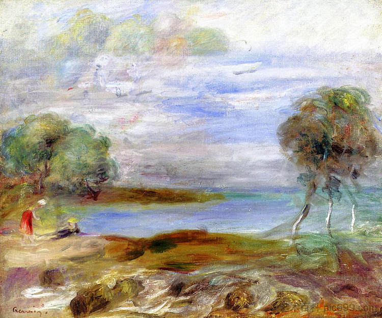 水边的两个人影 Two Figures by the Water,皮耶尔·奥古斯特·雷诺阿