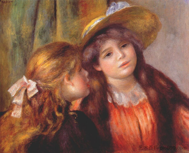 两个女孩 Two girls (1890 - 1892),皮耶尔·奥古斯特·雷诺阿