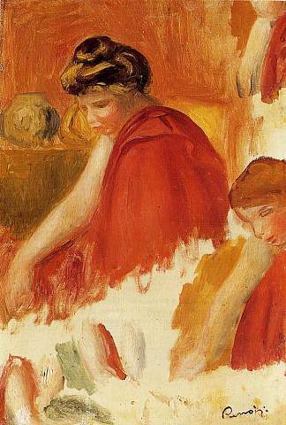 两个穿红袍的女人 Two Women in Red Robes (1895)，皮耶尔·奥古斯特·雷诺阿