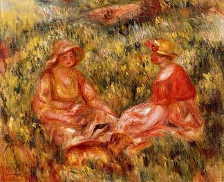 Two Women in the Grass Two Women in the Grass (c.1910)，皮耶尔·奥古斯特·雷诺阿