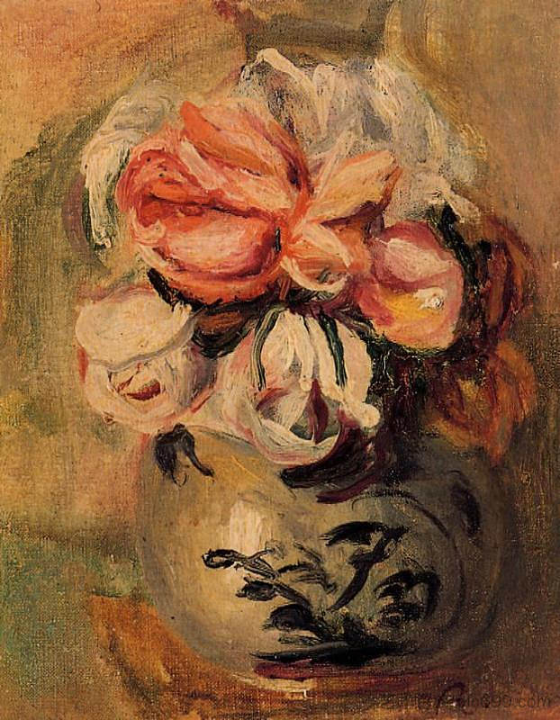 花瓶鲜花 Vase of Flowers,皮耶尔·奥古斯特·雷诺阿