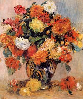 花瓶鲜花 Vase of Flowers (c.1884)，皮耶尔·奥古斯特·雷诺阿