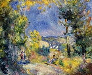 昂蒂布近景 View Close to Antibes (c.1889)，皮耶尔·奥古斯特·雷诺阿