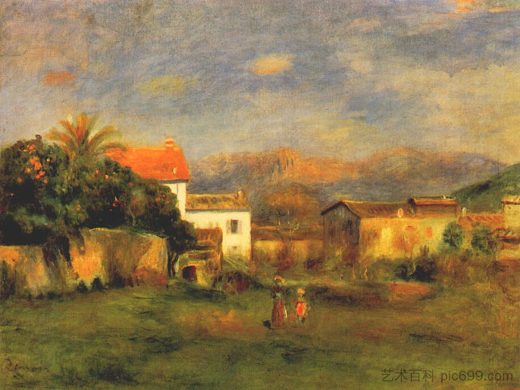 鸟瞰图 View of cagnes (c.1900),皮耶尔·奥古斯特·雷诺阿