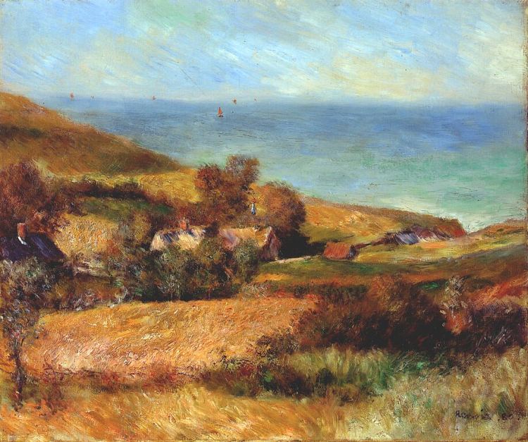 瓦尔格蒙特附近的诺曼底海岸景观 View of the normandy coast near wargemont (1880)，皮耶尔·奥古斯特·雷诺阿