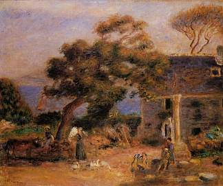 特雷波尔的景色 View of Treboul (c.1895)，皮耶尔·奥古斯特·雷诺阿