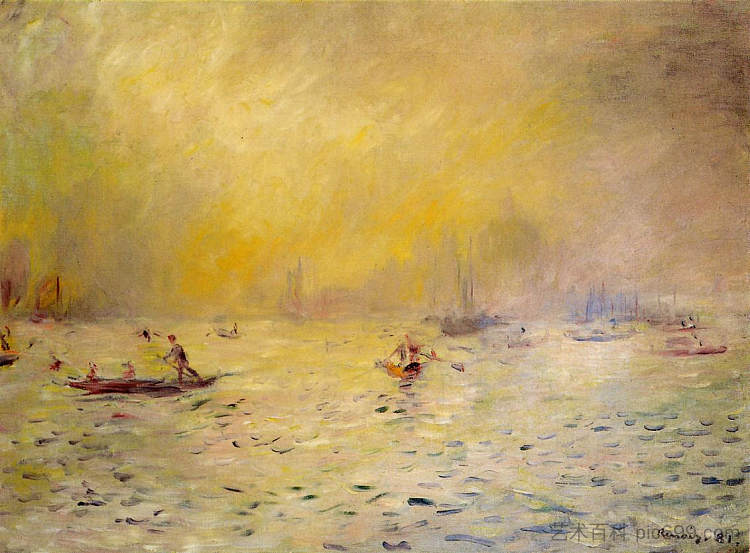 威尼斯， 雾的景色 View of Venice, Fog (1881)，皮耶尔·奥古斯特·雷诺阿