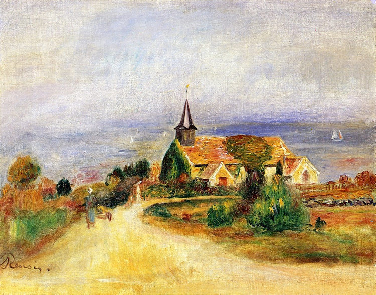 海边的村庄 Village by the Sea (c.1880 - 1889)，皮耶尔·奥古斯特·雷诺阿