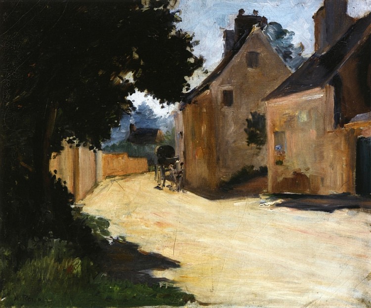 乡村街，卢维西讷 Village Street, Louveciennes (c.1871 - 1872)，皮耶尔·奥古斯特·雷诺阿