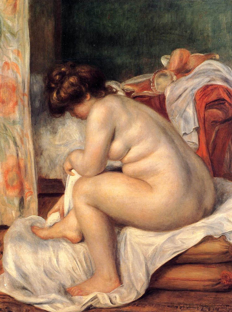 女子沐浴后 Woman After Bathing (1896)，皮耶尔·奥古斯特·雷诺阿