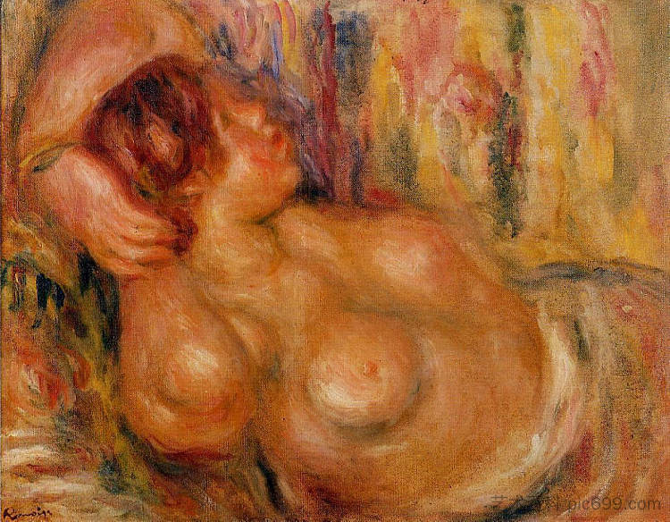 胸部的女人 Woman At the Chest (1919)，皮耶尔·奥古斯特·雷诺阿