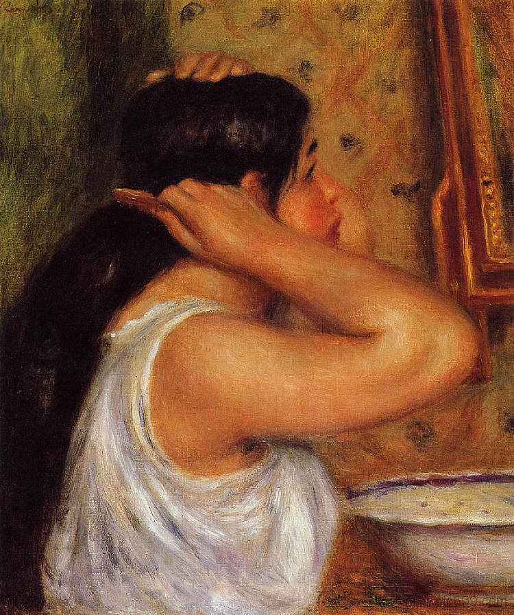 梳头的女人 Woman Combing Her Hair (1907 - 1908)，皮耶尔·奥古斯特·雷诺阿