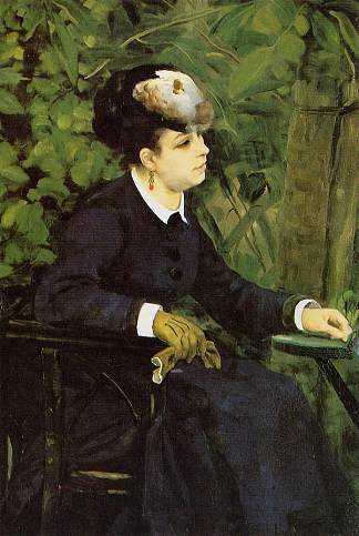 花园里的女人（有海鸥的女人） Woman in a Garden (Woman with a Seagull) (1868)，皮耶尔·奥古斯特·雷诺阿