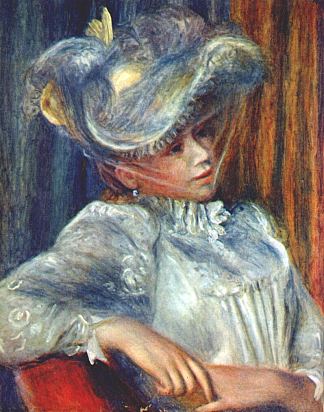 戴帽子的女人 Woman in a hat (1895)，皮耶尔·奥古斯特·雷诺阿