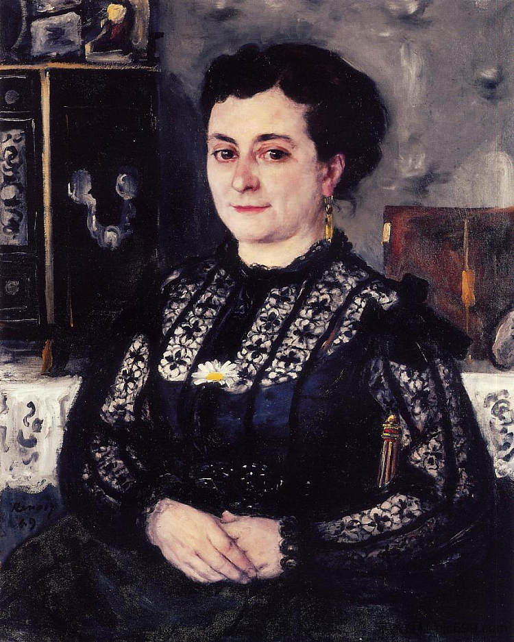 穿蕾丝衬衫的女人 Woman in a Lace Blouse (1869)，皮耶尔·奥古斯特·雷诺阿