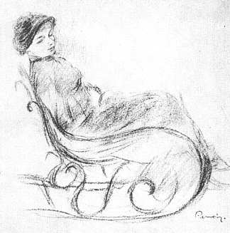 坐在摇椅上的女人 Woman in a Rocking Chair，皮耶尔·奥古斯特·雷诺阿