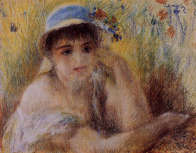 戴草帽的女人 Woman in a Straw Hat (1880)，皮耶尔·奥古斯特·雷诺阿