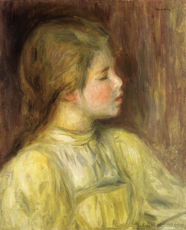 《女人的头》,《思想者》 Woman`s Head, The Thinker (c.1897),皮耶尔·奥古斯特·雷诺阿