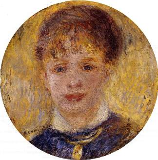 女人的头 Woman`s Head (c.1877)，皮耶尔·奥古斯特·雷诺阿