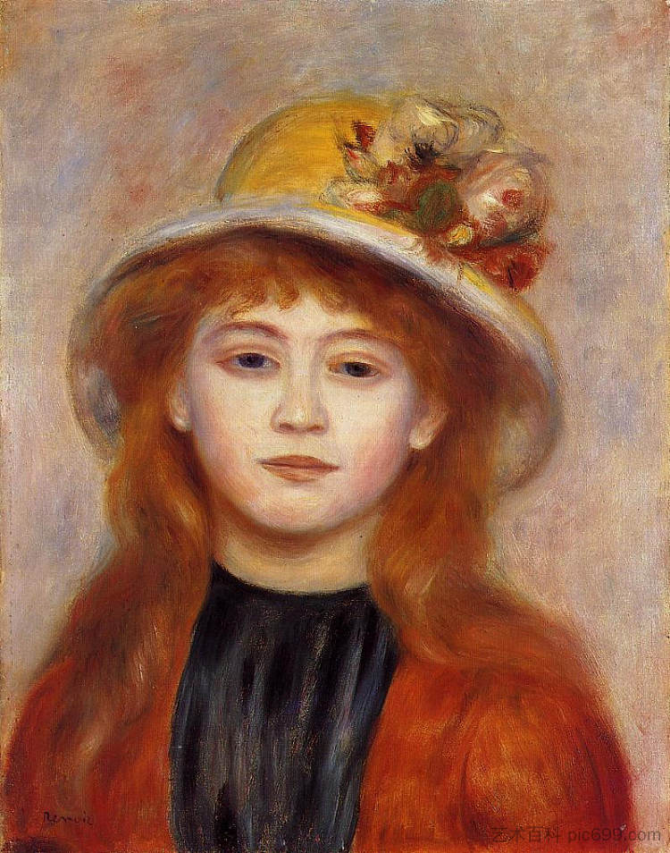 戴帽子的女人 Woman Wearing a Hat (1889),皮耶尔·奥古斯特·雷诺阿