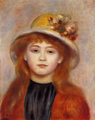 戴帽子的女人 Woman Wearing a Hat (1889)，皮耶尔·奥古斯特·雷诺阿