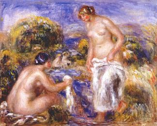 女人洗澡 Women bathing (c.1915)，皮耶尔·奥古斯特·雷诺阿
