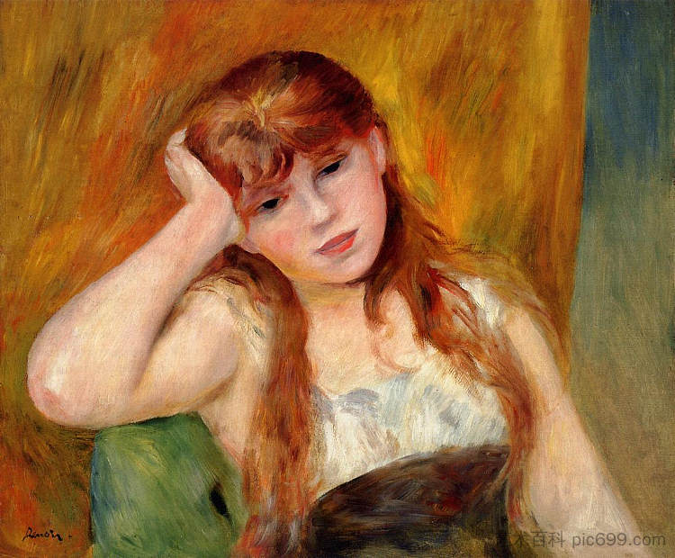 年轻的金发女郎 Young Blond Woman (1886),皮耶尔·奥古斯特·雷诺阿