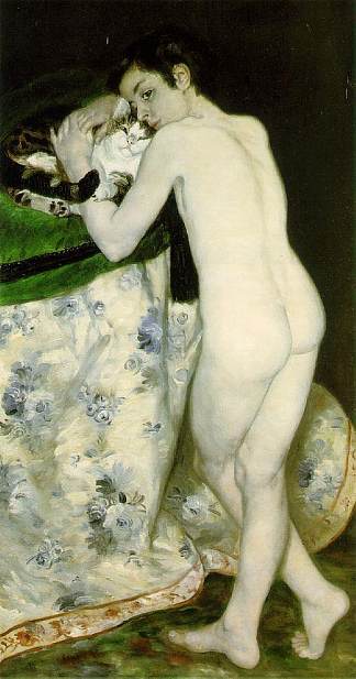 小男孩与猫 Young Boy with a Cat (1868 – 1869)，皮耶尔·奥古斯特·雷诺阿