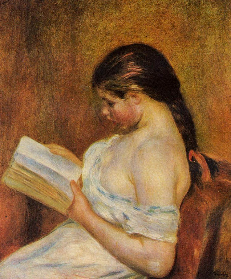小女孩读书 Young Girl Reading (c.1891 - 1895),皮耶尔·奥古斯特·雷诺阿