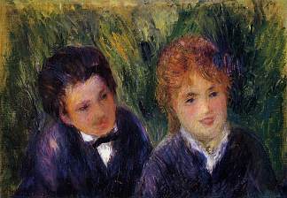 年轻男人和年轻女人 Young Man and Young Woman (c.1876)，皮耶尔·奥古斯特·雷诺阿