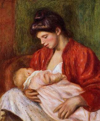 年轻的母亲 Young Mother (1898)，皮耶尔·奥古斯特·雷诺阿