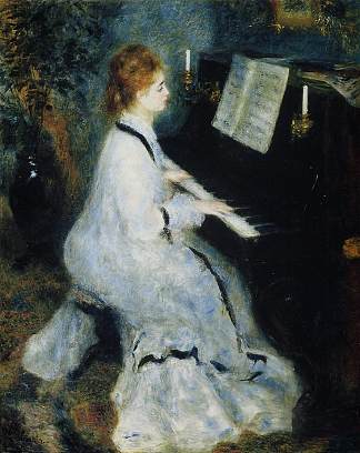 钢琴上的年轻女子 Young Woman at the Piano (1876)，皮耶尔·奥古斯特·雷诺阿