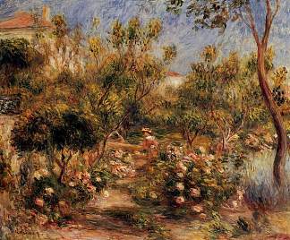 花园里的年轻女子 Young Woman in a Garden Cagnes (1903 – 1905)，皮耶尔·奥古斯特·雷诺阿