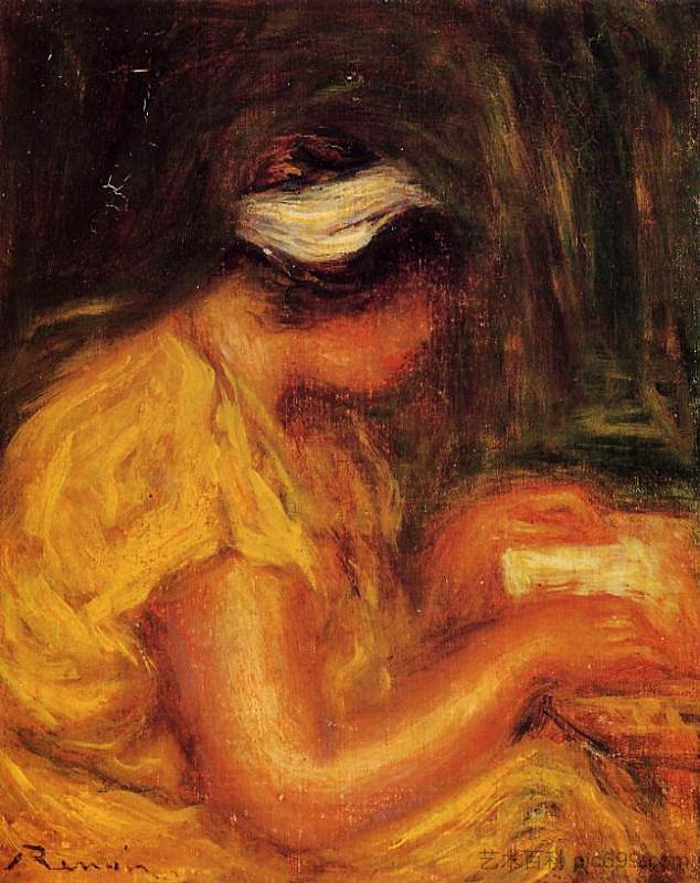 读书的年轻女子 Young Woman Reading,皮耶尔·奥古斯特·雷诺阿