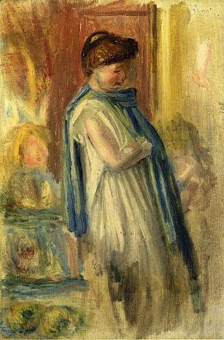 站着的年轻女子 Young Woman Standing (1895)，皮耶尔·奥古斯特·雷诺阿