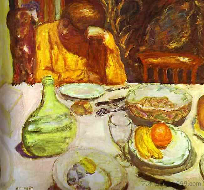 卡拉菲，玛特·博纳尔和她的狗 Carafe, Marthe Bonnard with Her Dog (1912 - 1915)，皮尔·波纳尔