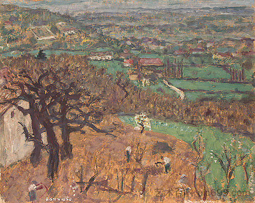 多芬景观 Dauphine Landscape (c.1899)，皮尔·波纳尔